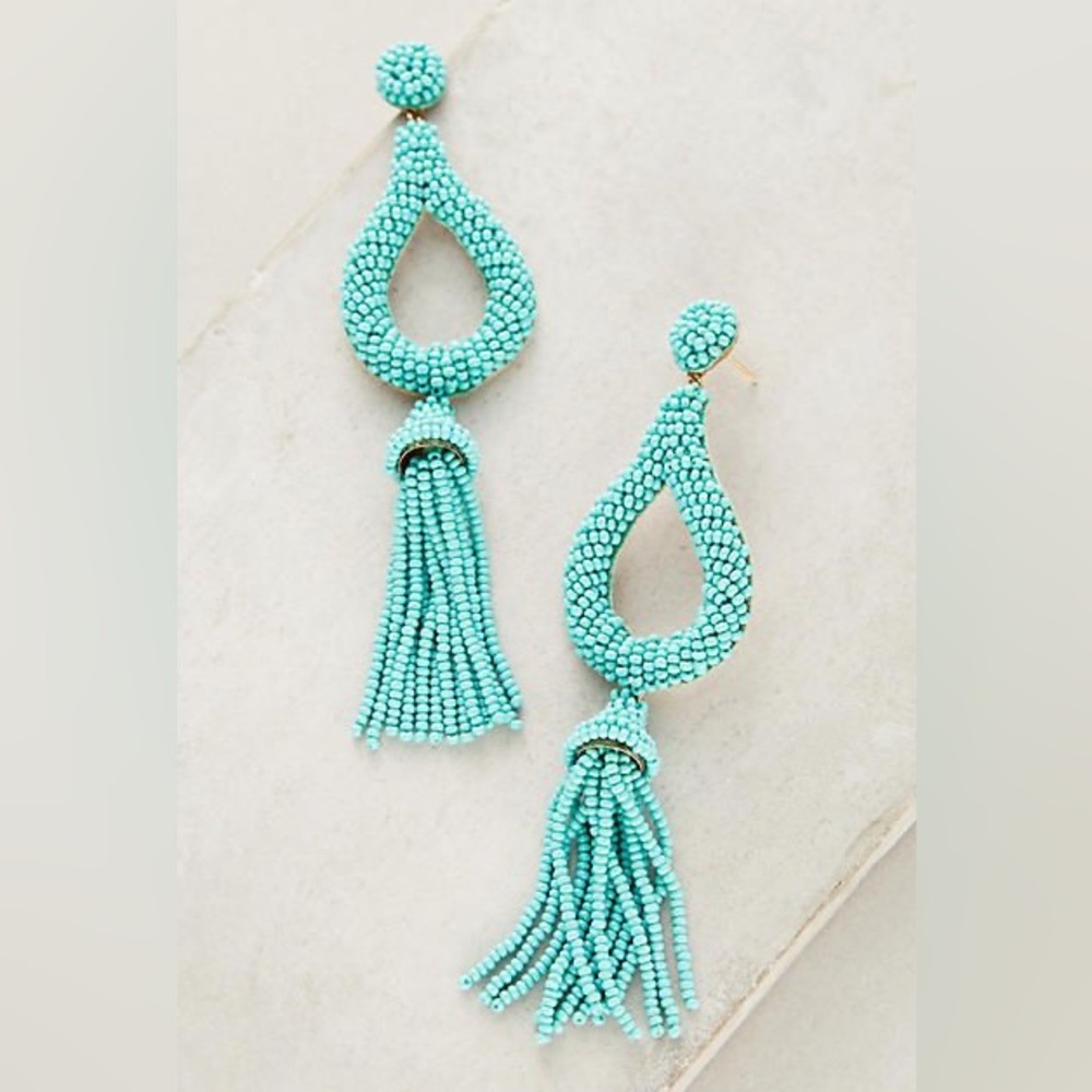 Deepa Jasmine Tassle Earrings in Blue